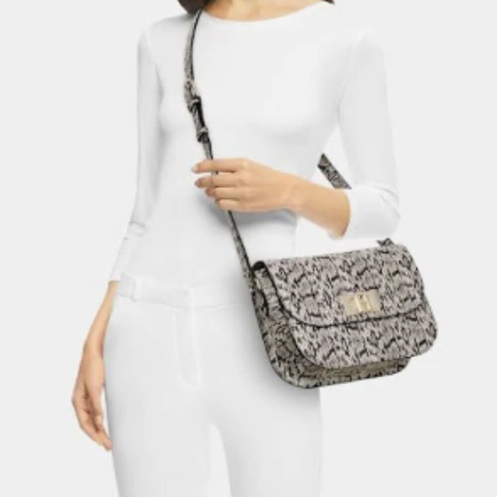 NWT!NEW!Furla 1927 Shoulder Bag Snakeskin Print Leather Made In Italy Women
